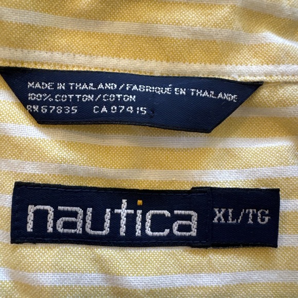 Vintage Nautica‎ Shirt Mens XL Colorblock Preppy Button Down 90s Plaid Striped - Picture 3 of 7